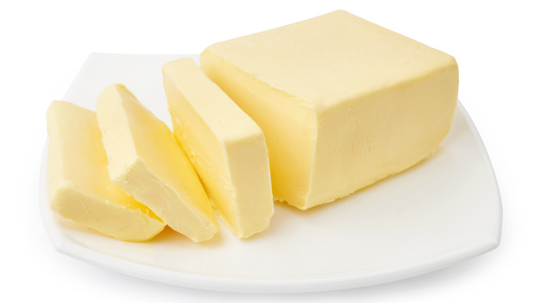 Slices of cold butter