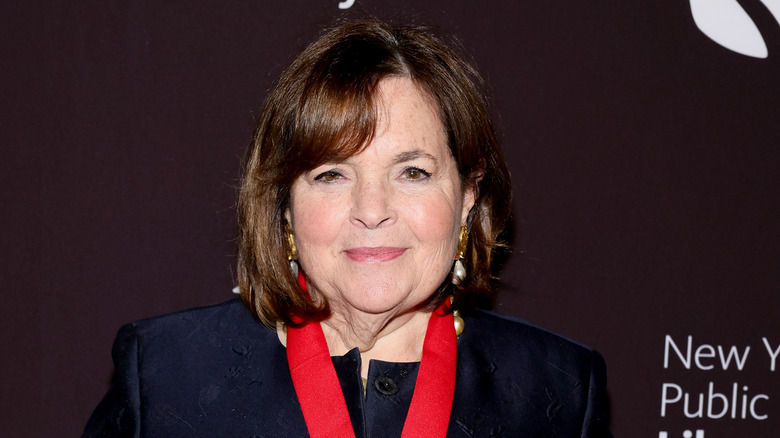 Ina Garten smiling at NY Public Library event red carpet