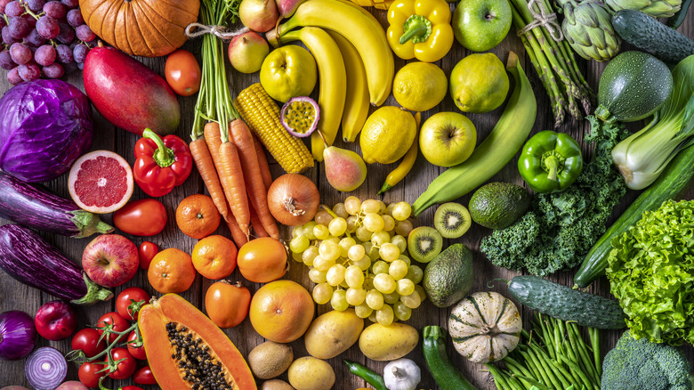 Rainbow of fresh produce