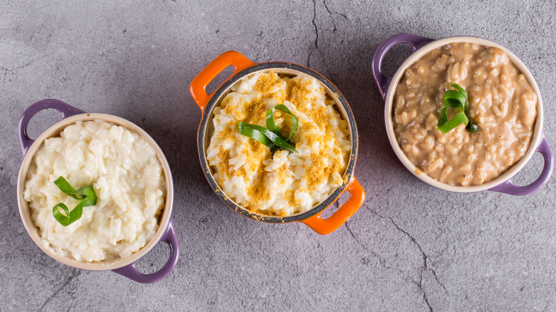assorted risottos in pots