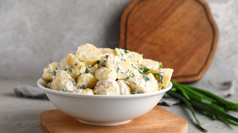 Creamy potato salad in bowl