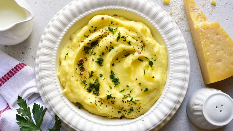 Creamy mash and parmesan