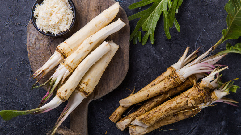 peeled horseradish root