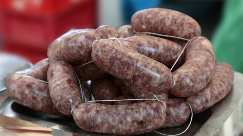 Italian sausage on a scale