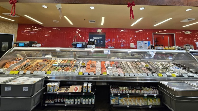 The seafood counter at Whole Foods Market.
