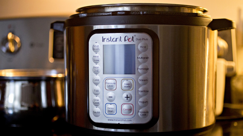 instant pot and food on counter