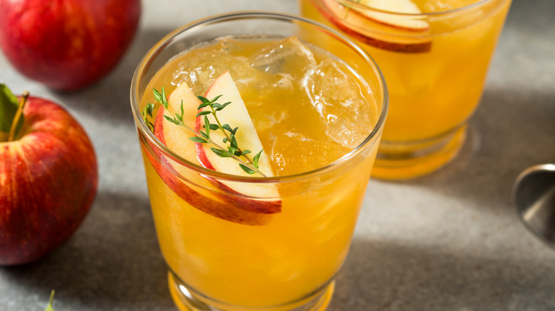 Apple cocktail in short glass