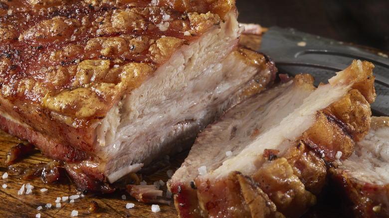 Roasted pork belly with crispy skin