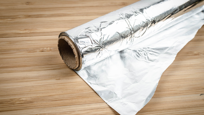 A roll of aluminum foil