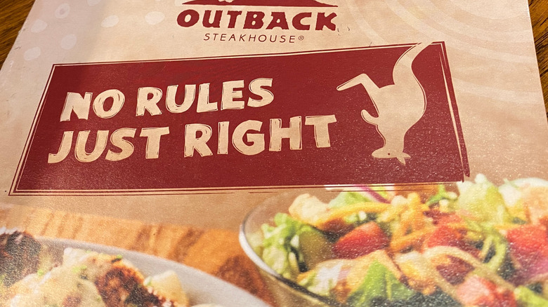 Outback Steakhouse menu