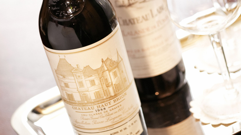 close up of a wine bottle's label