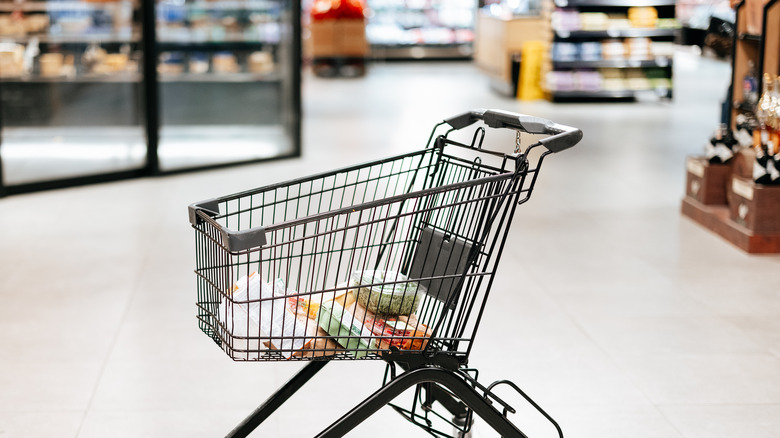 Abandoned cart of groceries