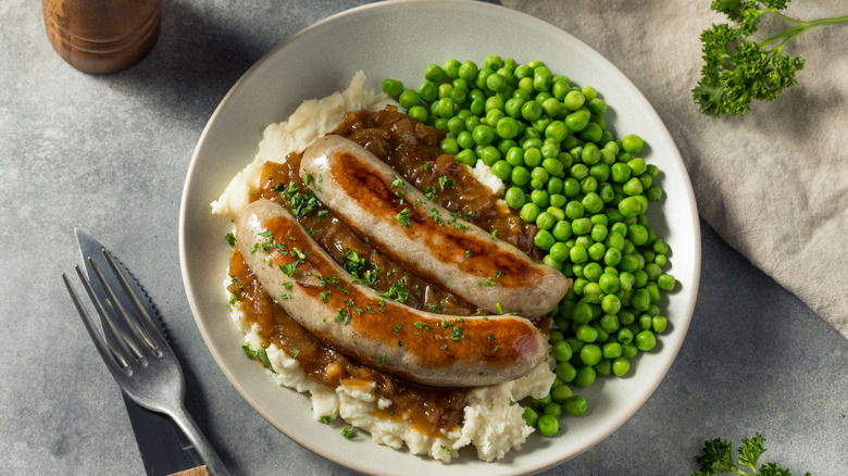 Classic bangers and mash.