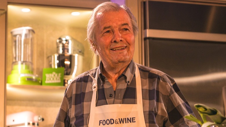 Jacques Pepin smiles at a Food & Wine event.