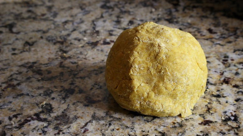 dough ball on counter