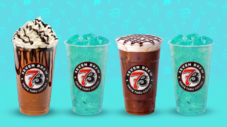 Various 7 Brew drinks.