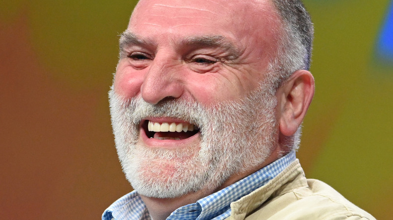 José Andrés smiling on stage at "Stories We Tell Can Change the World" in Austin