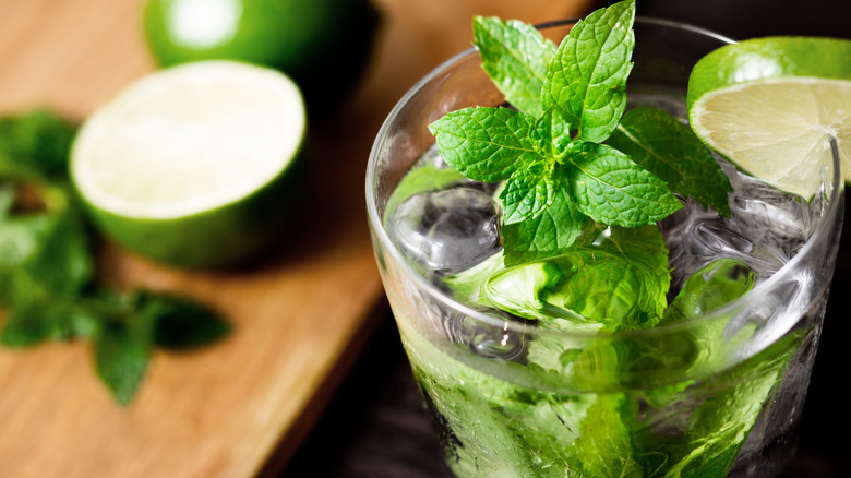 Mojito with mint and lime