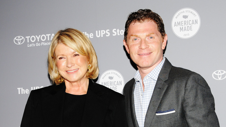 Bobby Flay and Martha Stewart smiling