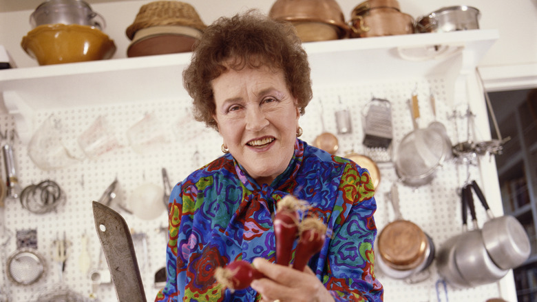 Julia Child in the kitchen
