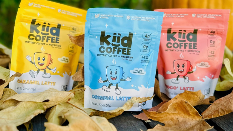 Kiid Coffee bags in autumn leaves