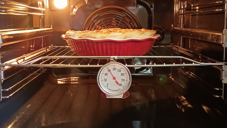 Oven thermometer inside oven