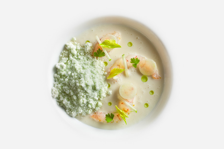 Langoustines with Green Apple Snow Recipe