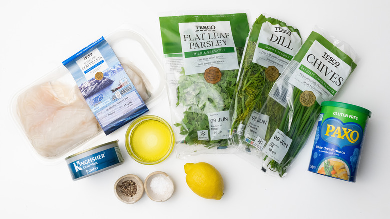 Ingredients for baked cod