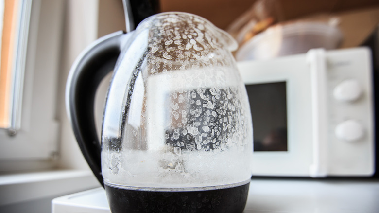 A kettle with limescale