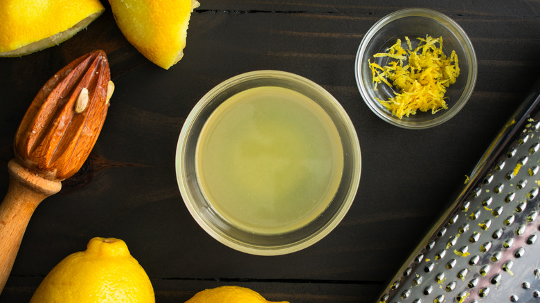 Lemon juice and zest