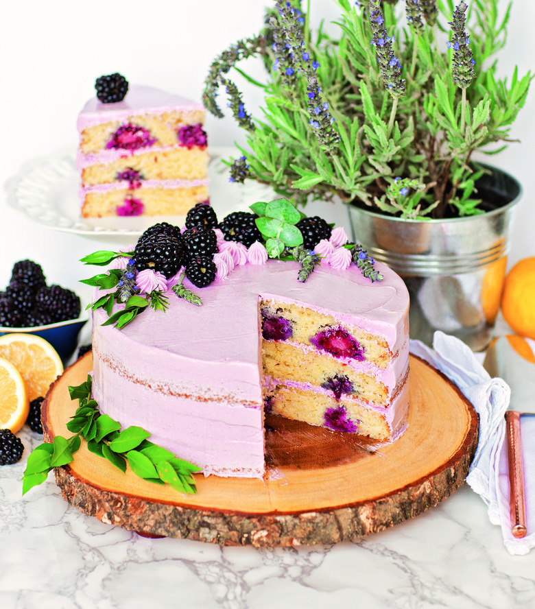 Lemon Lavender Blackberry Cake