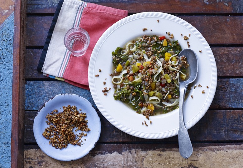 Lentil Noodle Soup With Greens Recipe