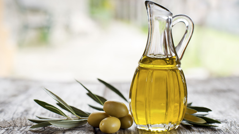 A jug of olive oil