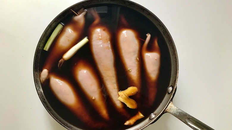 stuffed squid in soy sauce