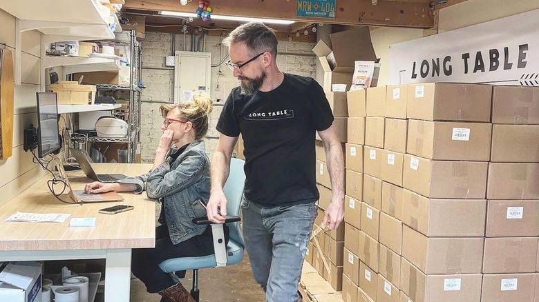 Long Table founders packing orders
