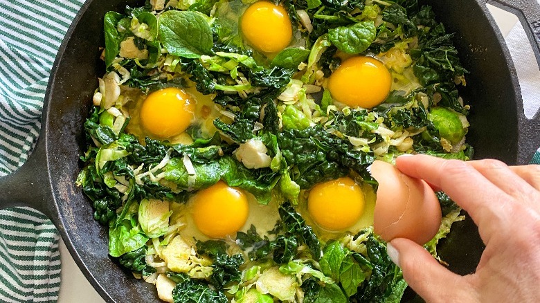 eggs added to shakshuka