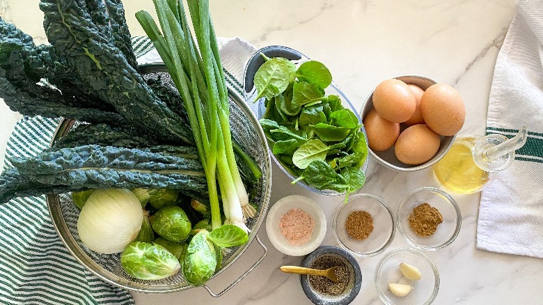 Ingredients for green shakshuka