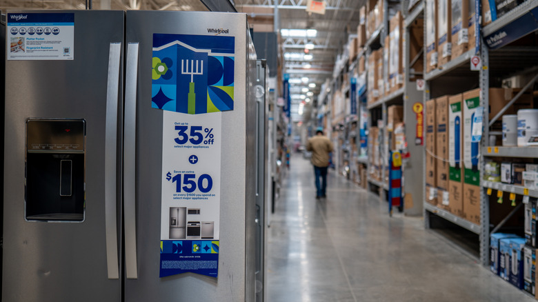 Fridge for sale at Lowe's store.