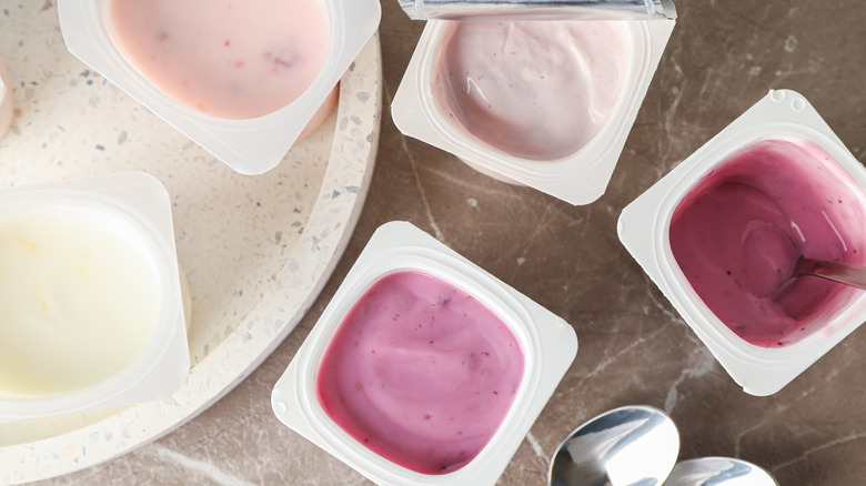 selection of fruit yogurt cups