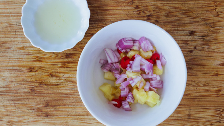 Lime juice and pineapple salsa