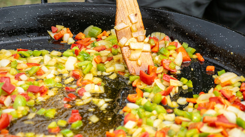 cooking sofrito in pan