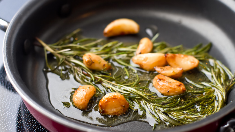 sauteed garlic and rosemary