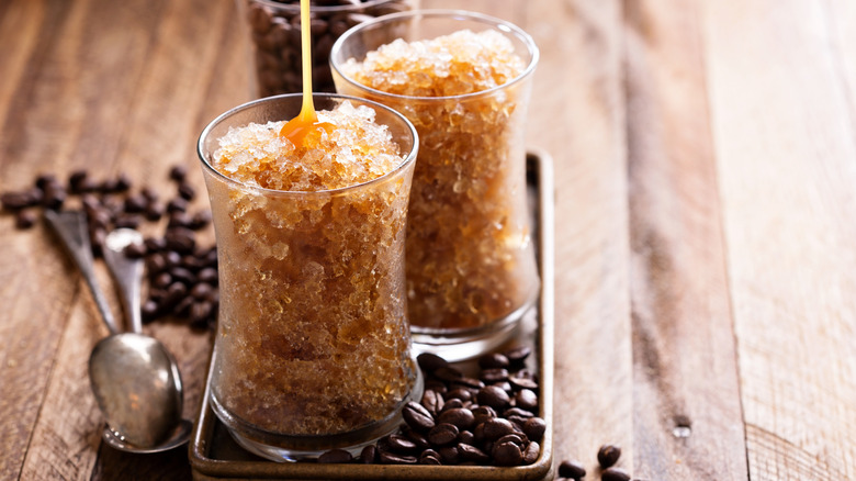 Two coffee-flavored granitas.