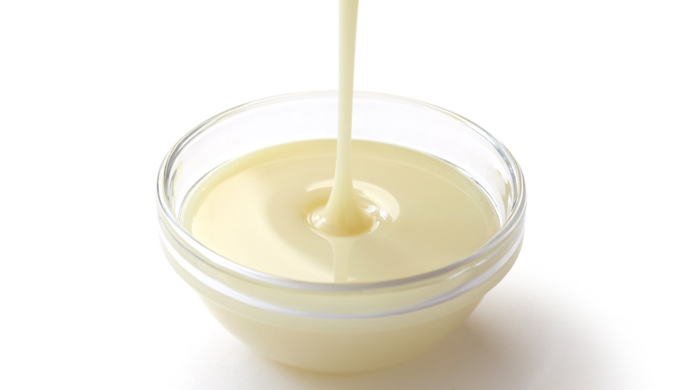 Sweetened condensed milk in bowl