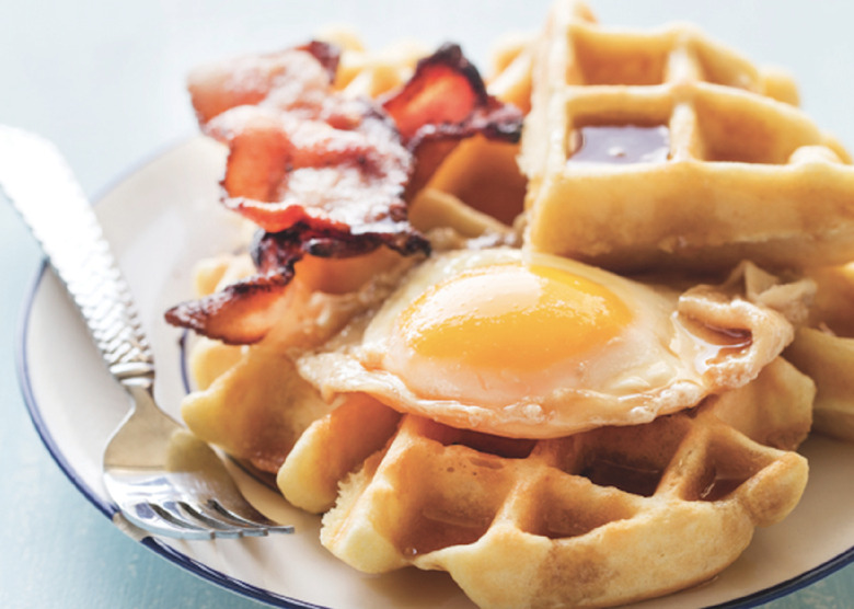 Maple Syrup–Poached Eggs And Waffles Recipe