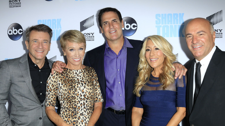 Cast of TV show Shark Tank with Mark Cuban