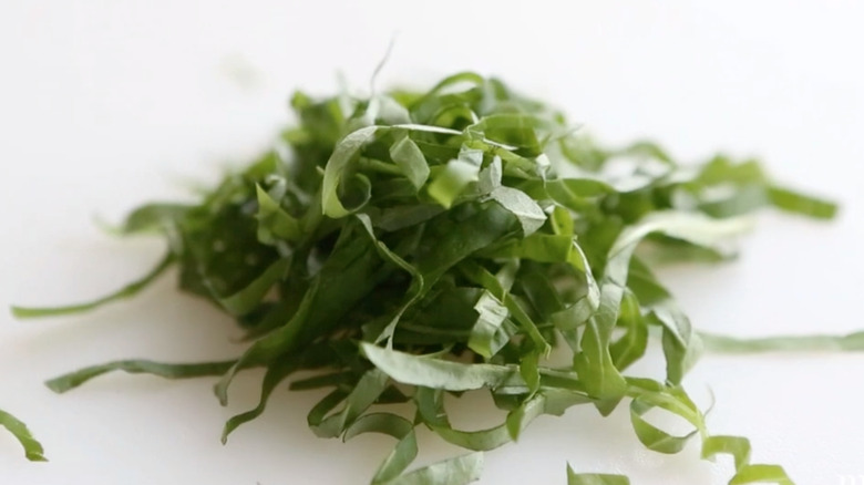 Martha Stewart chiffonade cut basil