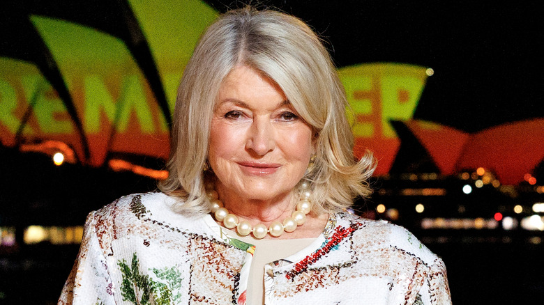 Martha Stewart in front of the Sydney Opera House
