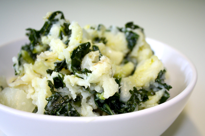 Mashed Potatoes with Goat Cheese & Kale