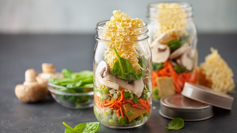Homemade instant noodle jars